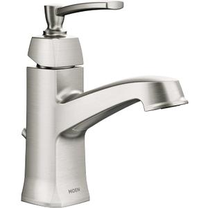 Moen Conway Spot Resist Brushed Nickel One-Handle Single Hole or Centerset Bathroom Faucet with Drain Assembly, WS84923SRN