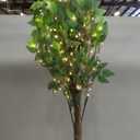 LITBLOOM Artificial Ficus Tree with Lights 4FT 140 LED Fairy Lights, Lighted Greenery Tree for Home Living Room Decoration
