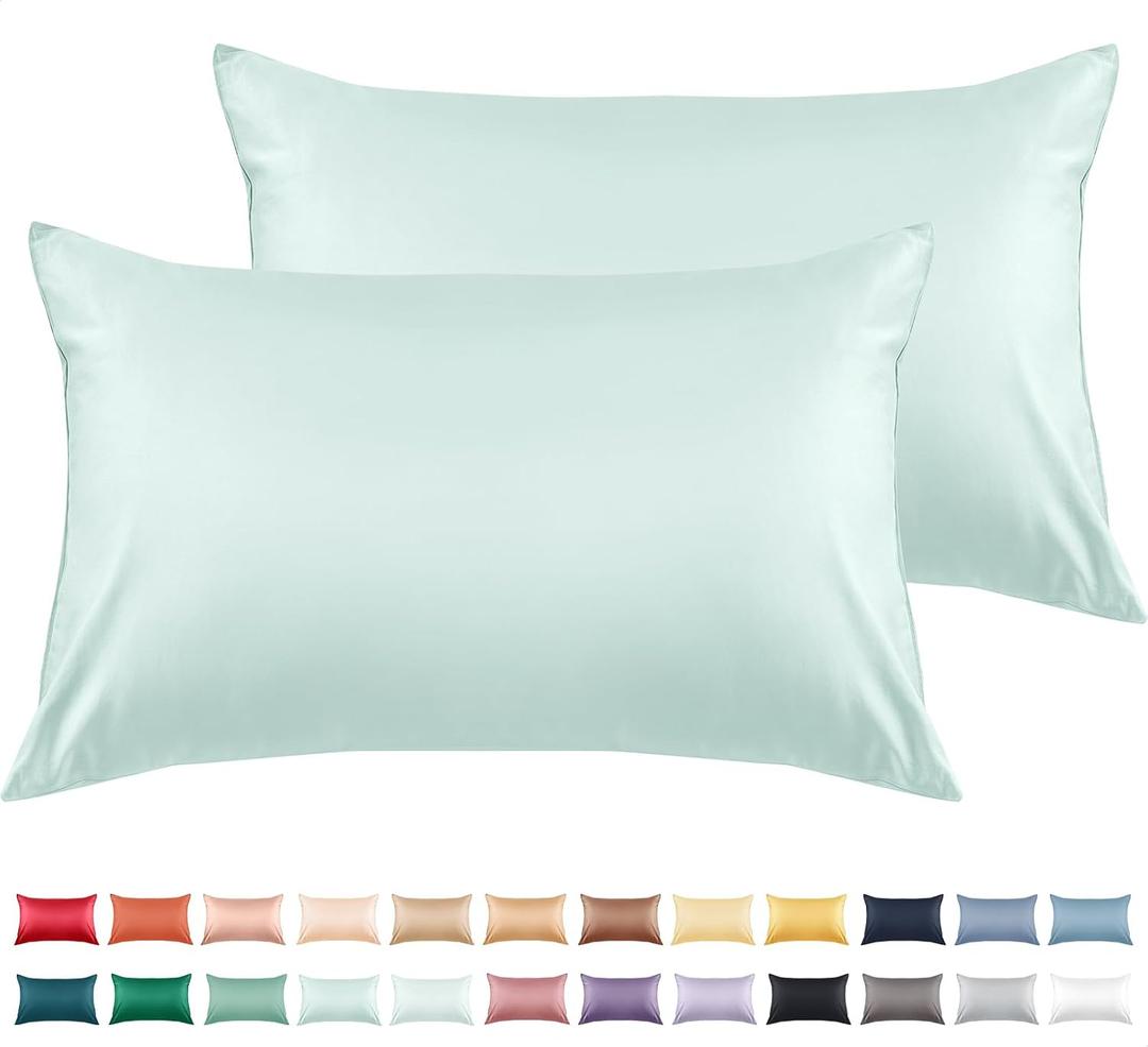 Warmstar Cotton Pillow Cases King Size Set of 2, 600 Thread Count Pillowcases 20x36 Inches, Soft Long Staple Cotton Pillowcases Breathable with Envelope Closure, Lagoon