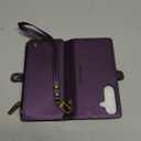 Defencase for Galaxy S25 Case Wallet with RFID Blocking Card Holder for Women, Elegant PU Leather Magnetic Snap Flip Wristlet Strap Zipper Wallet Phone Cases for Samsung Galaxy S25 5G 6.2", Purple