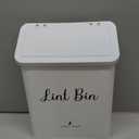 SUBEKYU Magnetic Lint Bin for Laundry Room, Wall Mounted Metal Lint Box Holder Trash Can with Lid for Dryer,Lint Basket for Laundry Room Organization,White