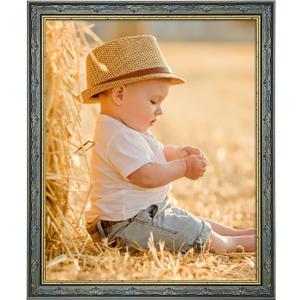 16x20 Wood Frame Vintage Green, Rustic 20x16in Floral Picture Frames, 16 x 20inch Gallery Photo Pic Display with HD Plexiglass, 1.4in Widen 1in Thick, Horizontal Vertical Wall Display