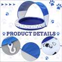 Seenelling Dog Pool Float with Canopy Inflatable Dog Water Raft for Lake Pet Swimming Float Lounger with Shade for Small Medium Large Dogs Pet Pool Accessories (Blue,57x39in,Oval)