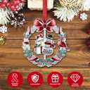 Christmas Ornament 2025 for Xmas Tree Decorations, 2025 Christmas Wreath Ornament with Rotatable Snowman for Holiday Decorative Keepsake Gift