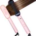 TYMO Ring Hair Straightener Brush  Hair Straightening Iron with Built-in Comb, 20s Fast Heating & 5 Temp Settings & Anti-Scald, Perfect for Professional Salon at Home, Sakura Pink