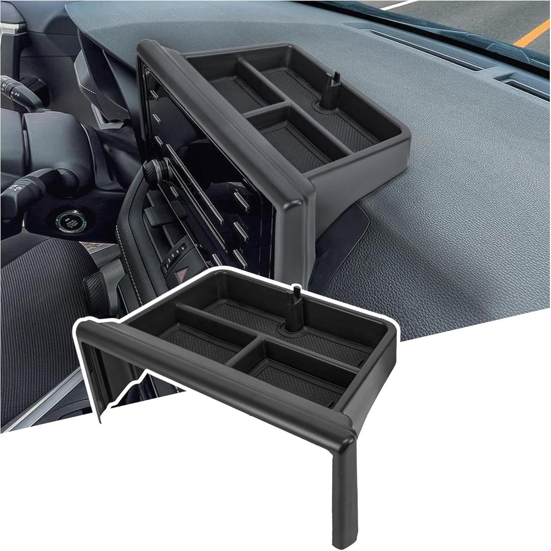 Center Console Organizer Dashboard Tray Compatible with 2019-2025 Toyota RAV4 Interior Accessories, Dashboard Storage Organizer Box with Sunglasses; Only Fit 7inch and 8inch screen