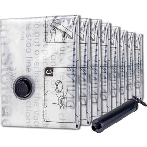 SUOCO 8 Jumbo Vacuum Storage Bags, Vacuum Seal Bags for Clothing, Travel Space Saver Bags for Luggage Clothes Pillows Comforters Blankets Bedding