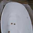 Adecab 59" Acrylic Freestanding Bathtub, Tap Deck Bathtub, Stand Alone Tub, Soaking Tub with Integrated Overflow and Drain, cUPC Certified (59"(Lustre White))