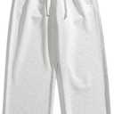 Men's Casual Baggy Wide Leg Lounge Travel Pants Streetwear with Pockets (Gray, M)
