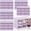 Amyhill 6 Pcs Mini Drawer Organizer Small Organizer with 9 Drawers Plastic Desktop Craft Storage Box for Office Home Room Jewelry Cosmetics Collection(Purple)
