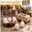 Conelist White 6-Pack Easter Egg Candles with Egg Cartons,Faux Chicken Eggs Candle for DIY Spring Displays Easter Party Decorations Home Supplies House Warming Gifts (Classic)