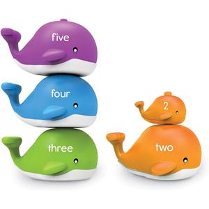 Learning Resources Snap-n-Learn Stacking Whales, Educational Toys ,Fine Motor, Counting & Sorting Toy, Shape Sorting, 15 Pieces, Ages 2+