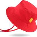 JANGANNSA Cotton Baby Sun Hat Infant Toddler Boys Girls Bucket Hats Summer Sun Protection Kids Beach Caps