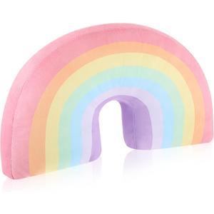 Chunful Rainbow Pillow for Girls Kids 13.8 x 8.7 x 4 Inch Plush Cute Rainbow Throw Pillow Arch Shaped Cushion Stuffed Decoration for Bed Chair Room Home Decor Easter Day(Macaron Colors,1 Pcs)