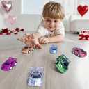 Valentines Day Cards with 24 Pack Pull-Back Racing Car Games Toys Red Heart Prefilled Cars Party Favors for Kids School Students Class Classroom Gifts Prize Exchange Boys Boyfriend Girls