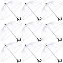 Kacctyen 9 Pcs Kids Clear Umbrella Pack Transparent Bubble Umbrella with Easy Grip Handle Dome Windproof Stick Umbrellas with Whistle for Toddler Boys and Girl Ages 3-7 Photoshoot Wedding