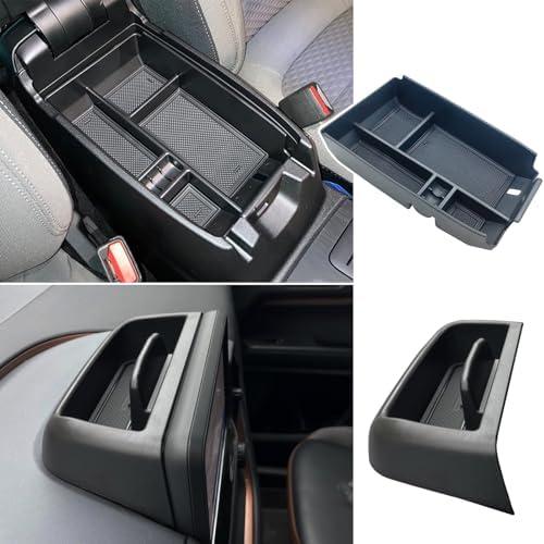 Zxiaochun 2PCS Center Console Organizer Tray and Dash Storage Tray Compatible with Ford Bronco Sport CX430 2021 2022 2023 2024 Accessories Armrest Box Insert Storage Tray ABS Plastic Material