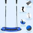 CYFIE 38" Rectangle Platform Tree Swing for Kids, Anti-Fade and Breathable Textile Fabric Outdoor Swing Sets for Backyard with Adjustable Ropes and 2 Hanging Straps, Outdoor & Indoor Use