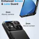 BXYJY for iPhone 17 Case Wallet with Screen Protector (Tempered Glass), Card Holder (4-5 Cards), Slide Camera Cover, Military Grade Drop, Heavy Duty Men Women Shockproof Case for iPhone 17, Black