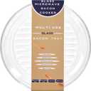 Microwave Bacon Cooker, 10inches Glass Microwave Pan for Heating Food and Making Crispy Bacon, Round