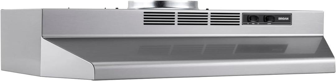 Broan-NuTone F4036SF Inch Fingerprint Resistant Convertible Under-Cabinet, 230 Max Blower CFM, 36", Stainless Finish with PrintGuard Undercabinet Range Hood (36-Inch)