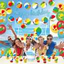Beach Ball Birthday Party Decorations Includes Banner-Cake Topper-Cupcake Toppers-Balloons for Summer Pool Beach Birthday Party Supplies