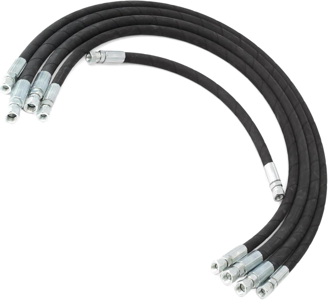 16" 36" 42" 38" 42" Hydraulic Hose Kit Compatible with Fisher Xtreme V Snowplows, Receiver Size 1/4'' 3/8'', Hose Assembly Replacement Part Pack of 5