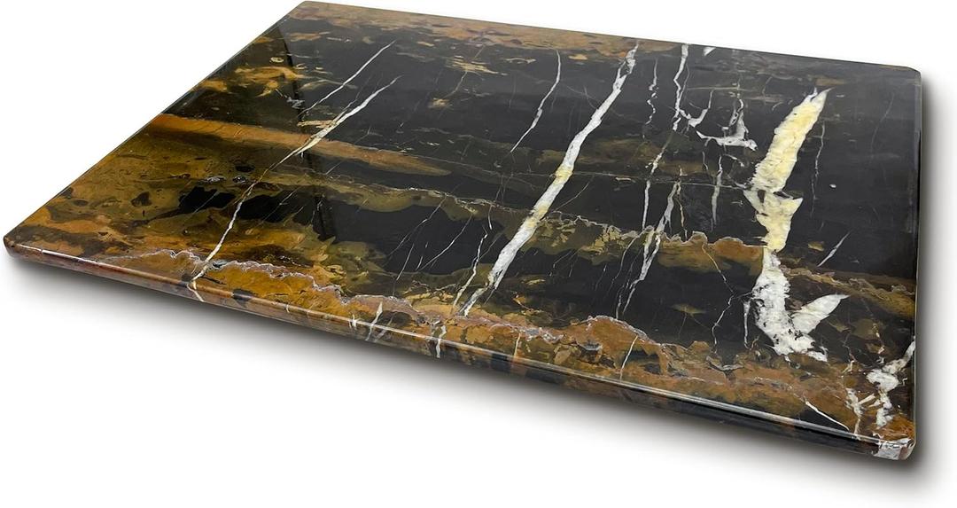 Black Multi Marble cutting board Best cheese - Pastry board and dough rolling Tray for Kitchen & Housewarming Gifts with Handmade Edges & Non-Slip Scratch Proof Pad 12x16