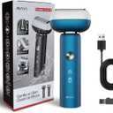 Electric Shaver for Men with Floating Arc 3-Blade, 9000 RPM, Magnetic Head, 1 Hour Fast Type-C Charging can Last for 60 Days, IPX7 Waterproof, Skin-Friendly Blade for Smooth Shaving, Navy