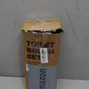 Toilet Brush, 3 Pack Toilet Brush and Holder Set Bathroom Accessories, Toilet Bowl Brush and Holder with 3 Crevice Brush for Bathroom, Toilet Scrubber Brush (Black)