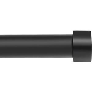 Black Curtain Rods for Windows 18 to 45 Inch(1.5-3.75 Feet),1" Diameter Drapery Rods with Modern Style End Cap Finials,Size:18-45 Inch,Matte Black