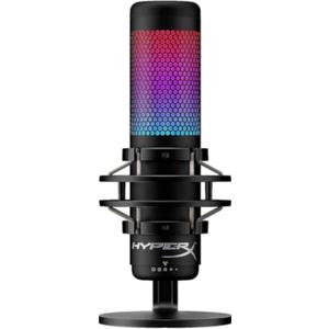 HyperX QuadCast S  RGB USB Condenser Microphone for PC, PS4, PS5 and Mac, Anti-Vibration Shock Mount, 4 Polar Patterns, Pop Filter, Gain Control, Gaming, Streaming, Podcasts, Twitch, YouTube, Discord (Black)