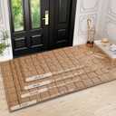 Front Door Mat Outside Entrance, Outdoor Indoor Door Mats for Entryway, Entrance, Entry, Patio, Waterproof Non Slip Doormat, Low-Profile, 24" 35", Brown