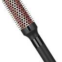 Hopopower 1.25/1.5 Inch Curling Iron Brush Ceramic Double PTC Heated Round Hair Curling Comb, Tourmaline Ionic Hot Hair Curler Thermal Brush for Traveling (1.25inch)