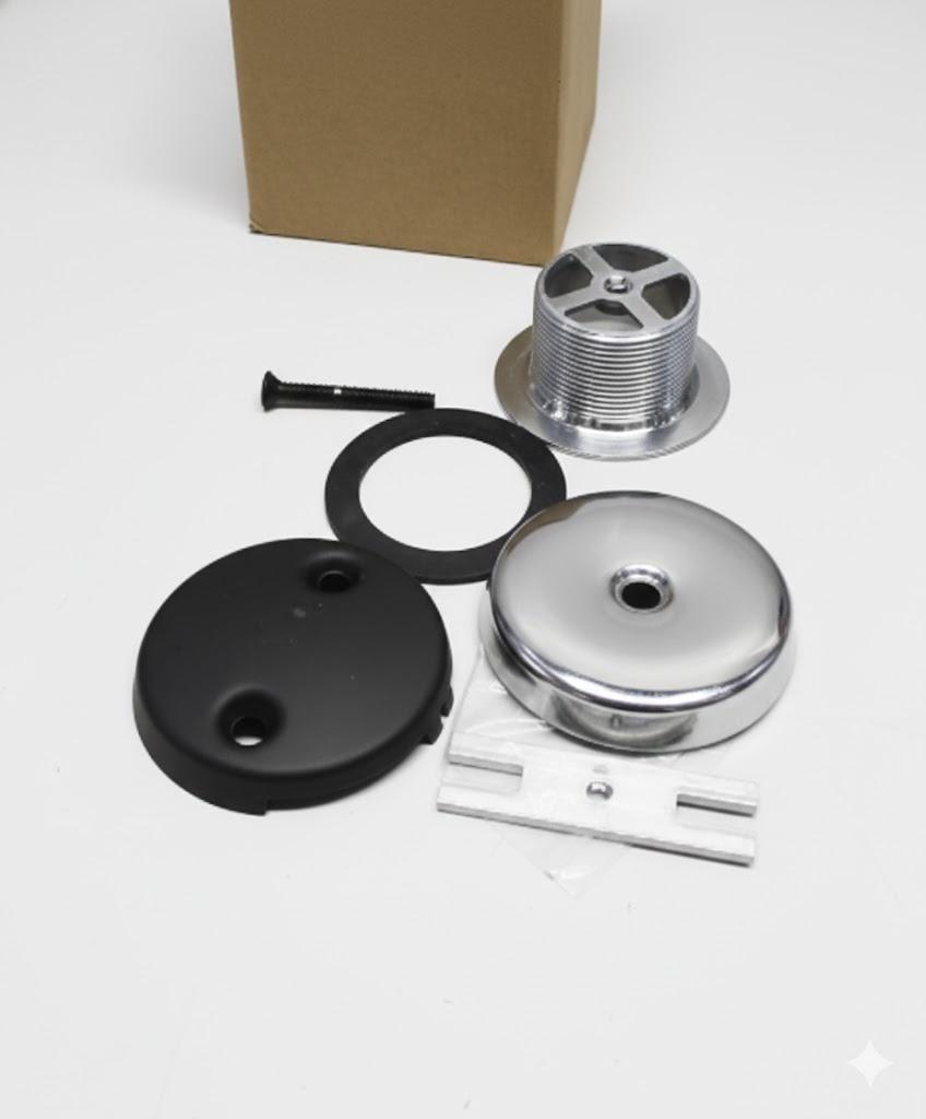 Lift and Turn Bathtub Tub Drain Assembly, Conversion Kit, Trim Waste and Single Hole Overflow Face Plate, All Brass Construction