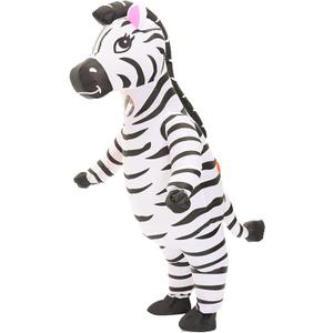 Inflatable Zebra Costume Funny Blow up Animal Costume for Cosplay Party Christmas Halloween Suit Festival Suit Jumpsuit