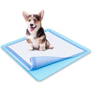 TidyFriend Dog Pee Pad Holder Tray - Fits Up to 24 x 24 Pee Pad Holder for Dogs - Stable Grip, Raised Edges, Quick-Wipe Silicone Surface Dog Pad Holder for Indoor Flooring Protection (Sky Blue)