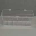 Acrylic Makeup Brush Holder with Lid 6-Slots, Clear Cosmetic Brushes Organizer Storage for Vanity, Large Capacity Split Design Dustproof Covered Container