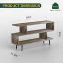 45'' TV Stand for TVs Up to 55 Inch, Entertainment Center TV Console Table with Open Storage Cabinets & Shelves, Mid-Century Modern Media Console for Living Room/Guest Bedroom/Apartment, Amber