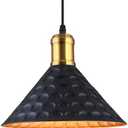 HCIPJQY Yellow Lighting Fixture for Homes Cone Hammered Metal Pendant Hanging Lamp Modern Hardwired Ceiling Chandelier Restaurant Shop Bar Hallway Balcony Pendant Light Fixtures, Pack of 3