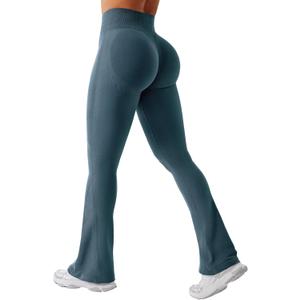 YEOREO Mini Flare Leggings Womens Workout Butt Lifting Legging Hidden Scrunch Seamless 28" / 30" Impact Lilliean Yoga Pants (Medium, Dark Blue Green)