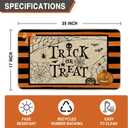 Halloween Trick or Treat Welcome Doormat, Spider Web Doormats Spooky Holiday Decor Front Door Mat Non-Slip Entrance Mat Low Profile Kitchen Floor Rug Decor for Home Patio 17 x 29 Inch