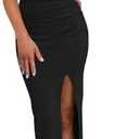 oten Women's Casual Sleeveless Cutout Twist Front Side Slit Ribbed Knit Party Bodycon Midi Dresses, Size S