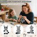2 x JoycuFF Granddaughter Gifts Positive Crochet Raccoon Emotional Support Crochet Granddaughter Gifts from Grandma Christmas Birthday Gift Emotional Inspirational Support