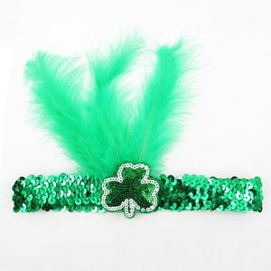St. patrick- day-Sequins-Glitter-Headband for Adult Women Men Kids Green Holiday Costume Hair Band
