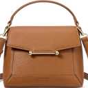 BOSTANTEN Crossbody Bags for Women Vegan Leather Small Purse with Top Handle Shoulder Handbags for Everyday Use (Brown) 8.7"L x 4.7"W x 6.1"H