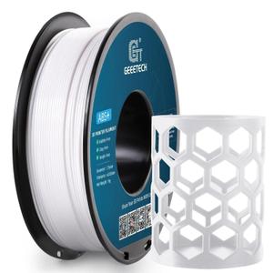 Geeetech ABS+ Filament 1.75mm, Strong and Durable 3D Printer Filament, Low Warping Rate, Impact-Resistant, Dimensional Accuracy +/- 0.02mm,1 kg Spool, White