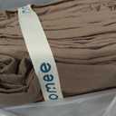 MooMee Wavy Striped Duvet Cover Set 100% Washed Cotton Linen Like Textured Breathable Durable Soft Comfy (Brown, King 104"x90") (Wavy Stripes - Brown (No Comforter))