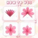 9 Pcs Paper Flowers Decoration Pink and Orange Party Decoration Paper Fans, Variety Pack