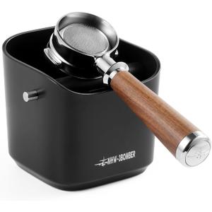 MHW-3BOMBER Espresso Knock Box, 1.2L(15 Cups) Coffee Knock Box with Removable Knock Bar and Anti-slip Pads for Espresso Puck, Coffee Ground, Durable Espresso Accessories, Black GB5967B